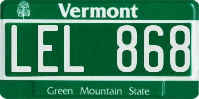 VT license plate LEL868