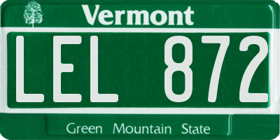 VT license plate LEL872