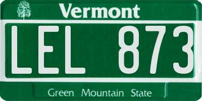 VT license plate LEL873