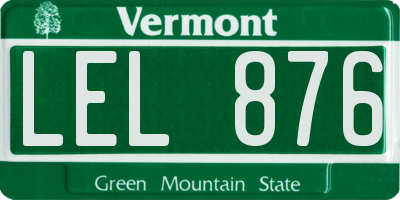 VT license plate LEL876