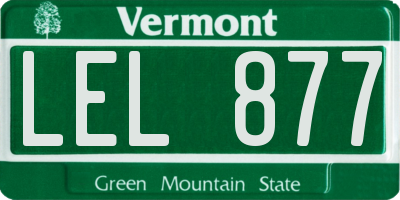 VT license plate LEL877