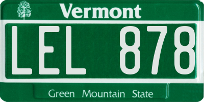 VT license plate LEL878