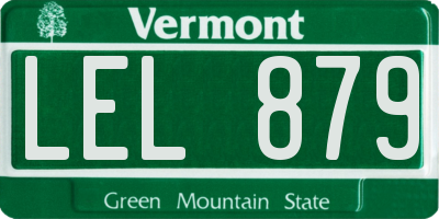 VT license plate LEL879