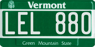 VT license plate LEL880
