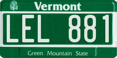 VT license plate LEL881