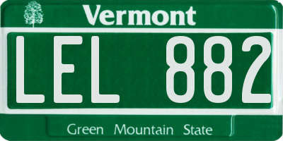 VT license plate LEL882