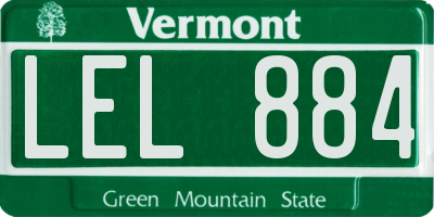 VT license plate LEL884