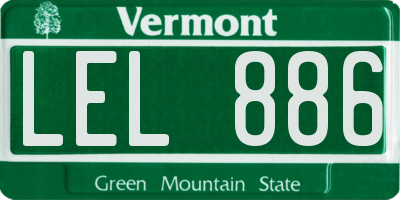 VT license plate LEL886