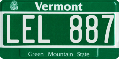 VT license plate LEL887