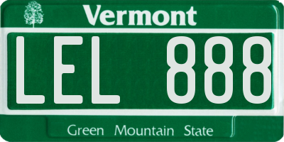 VT license plate LEL888