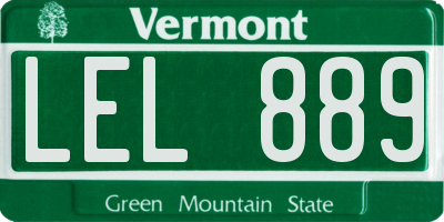 VT license plate LEL889