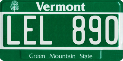 VT license plate LEL890
