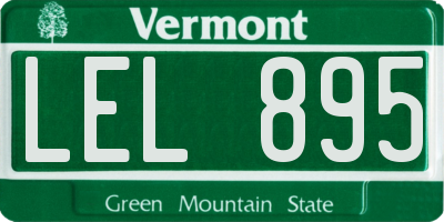 VT license plate LEL895