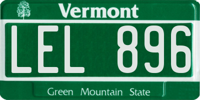 VT license plate LEL896