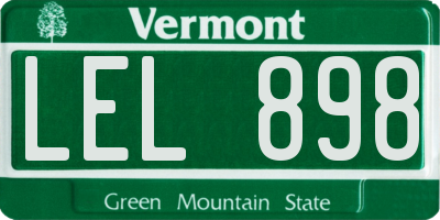 VT license plate LEL898