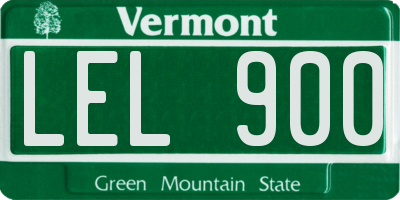 VT license plate LEL900