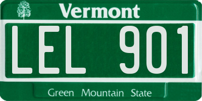 VT license plate LEL901