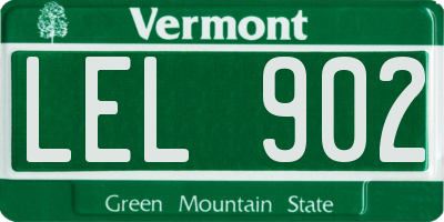 VT license plate LEL902