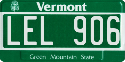 VT license plate LEL906
