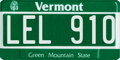 VT license plate LEL910