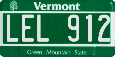 VT license plate LEL912