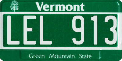VT license plate LEL913