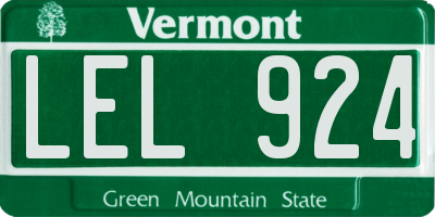VT license plate LEL924