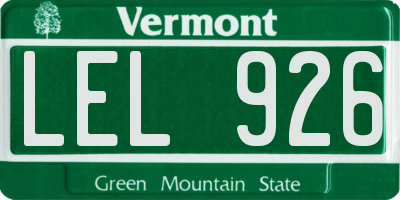 VT license plate LEL926