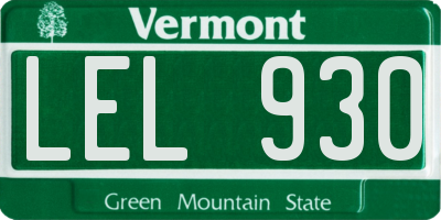 VT license plate LEL930
