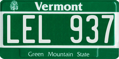 VT license plate LEL937