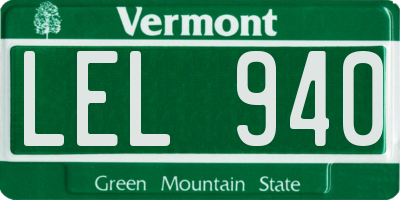 VT license plate LEL940