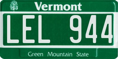 VT license plate LEL944