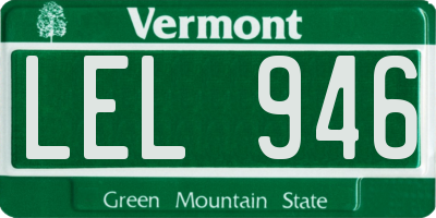 VT license plate LEL946