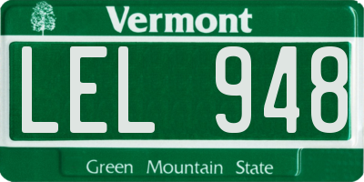 VT license plate LEL948