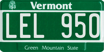 VT license plate LEL950