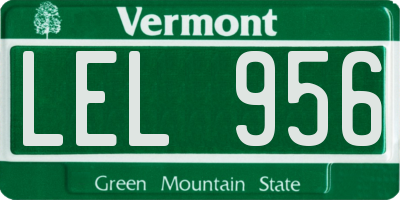 VT license plate LEL956
