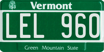VT license plate LEL960