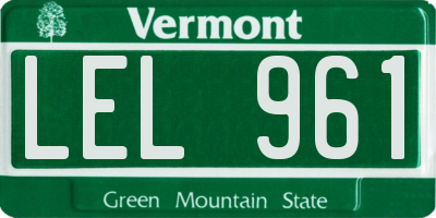 VT license plate LEL961