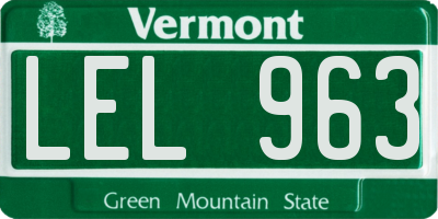 VT license plate LEL963