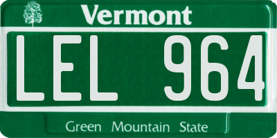 VT license plate LEL964