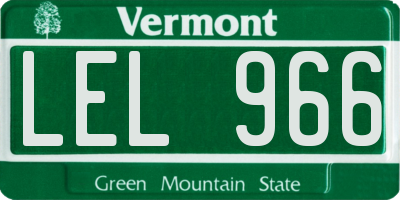 VT license plate LEL966