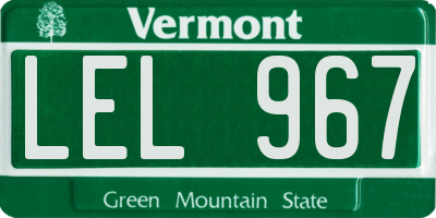 VT license plate LEL967