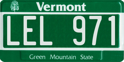VT license plate LEL971