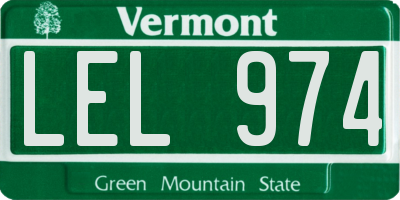 VT license plate LEL974