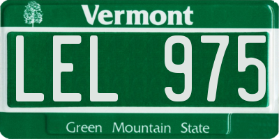 VT license plate LEL975