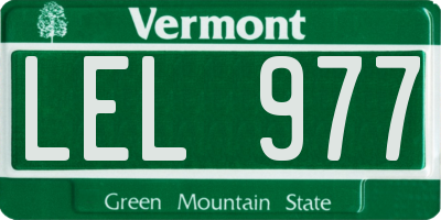 VT license plate LEL977