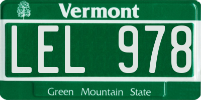 VT license plate LEL978