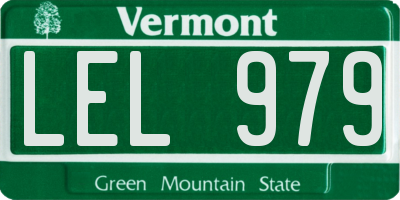 VT license plate LEL979