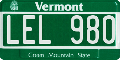 VT license plate LEL980