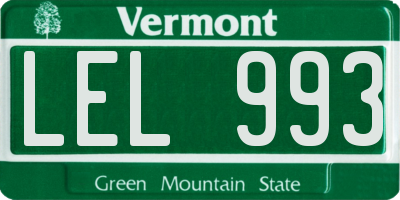 VT license plate LEL993